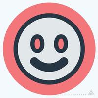 icono emoticon smiley - color mate estilo vector