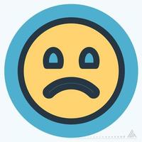 icono emoticon triste 2 - estilo color mate vector