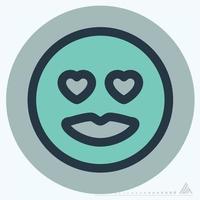 Icon Emoticon Love - Color Mate Style vector