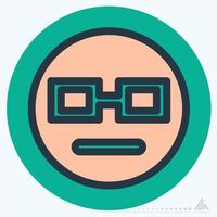 Icon Emoticon Geek - Color Mate Style vector