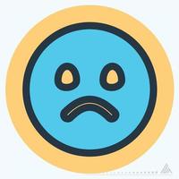 icono emoticon triste - color mate estilo vector