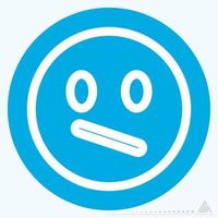 Icon Emoticon Wondering - Blue Eyes Style vector