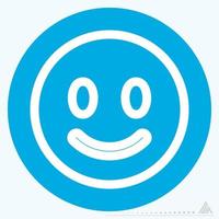 icono emoticon smiley - estilo ojos azules vector