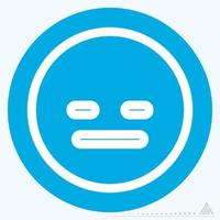 Icon Emoticon Straight Face - Blue Eyes Style vector