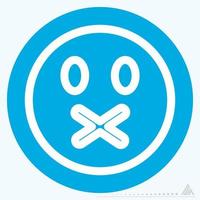 Icon Emoticon Mute - Blue Eyes Style vector