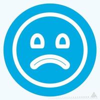 Icon Emoticon Sad - Blue Eyes Style vector