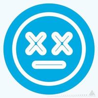 Icon Emoticon Dead - Blue Eyes Style vector