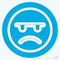 Icon Emoticon Angry - Blue Eyes Style vector