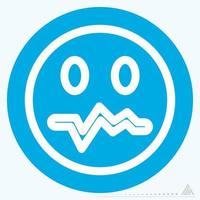 Icon Emoticon Worried - Blue Eyes Style vector