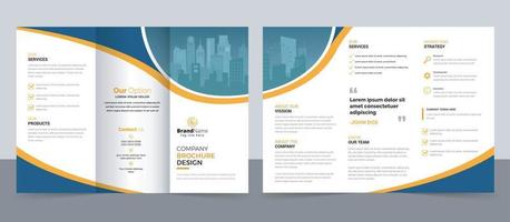 Diseño de plantilla de folleto tríptico de negocios moderno corporativo creativo. vector