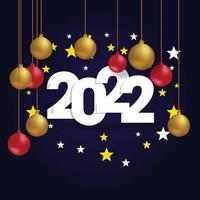 Happy New Year 2022 Lettering . Holiday Vector Illustration.