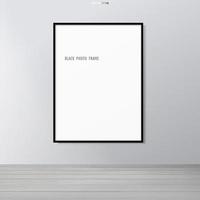 Blank photo frame or picture frame in room space background. Vector. vector