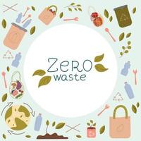 Zero West concept, the inscription save the planet. Vector logo design template and zero waste icon, recycling and recycling of garbage.