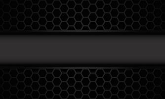Abstract grey black metallic hexagon mesh with blank space technology design modern futuristic background vector