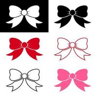 A set of BOW icon isolated on white background. Cute icons for decorating. vector