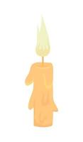 Lit candle semi flat color vector item