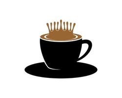 Black coffee cup with splash crown coffee vector