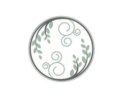 Floral ornament in a circle shape vector