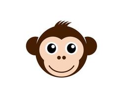 cabeza de mono con cara feliz vector