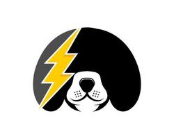 Dog energy with electrical symbol vector