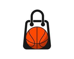 Shopping paper bag with basket ball inside vector