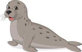 Cartoon funny seal on white background vector