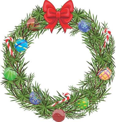 Christmas wreath isolated on white background