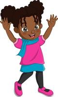 Cute african american girl in fall clothes vector