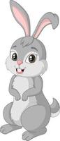 Cute rabbit cartoon standing on white background vector