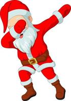 Cartoon funny dabbing santa claus vector