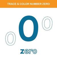 Trace and color number printable worksheet vector