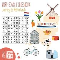 Printable word search crossword puzzle vector