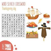 Printable word search crossword puzzle vector