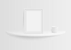 picture frame and white shelf vector