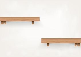 wooden shelf vector