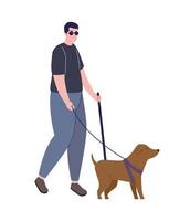 blind man with guide vector