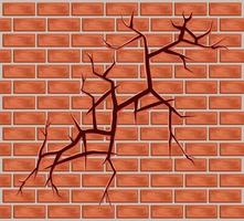 bricks cracked wall vector