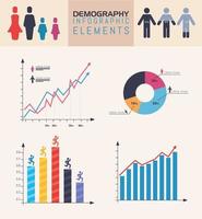 conjunto de símbolos de gráfico de demografía vector