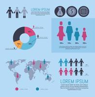 Demography chart symbol collection vector