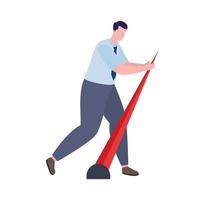 businessman moving gaude needle vector