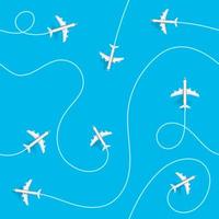 Airplane destinations vector seamless background