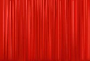 Red cinema curtain with folds. Realistic vector illustration