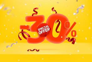 treinta por ciento de venta de oferta especial vector promo banner