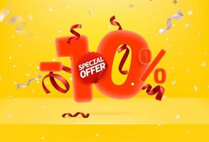 Ten percent sale off special offer vector promo banner