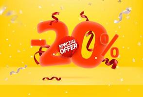 Twenty percent sale off special offer vector promo banner