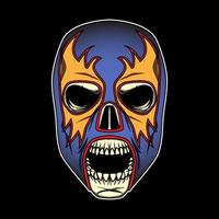 cabeza de luchador de calavera vector