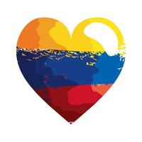 corazón con bandera colombiana vector