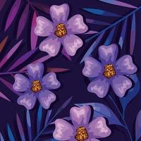 purple flowers background vector