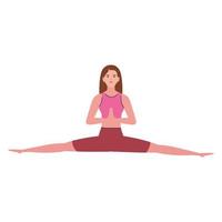 linda mujer practicando yoga vector