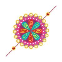 pulsera raksha bandhan con flor vector